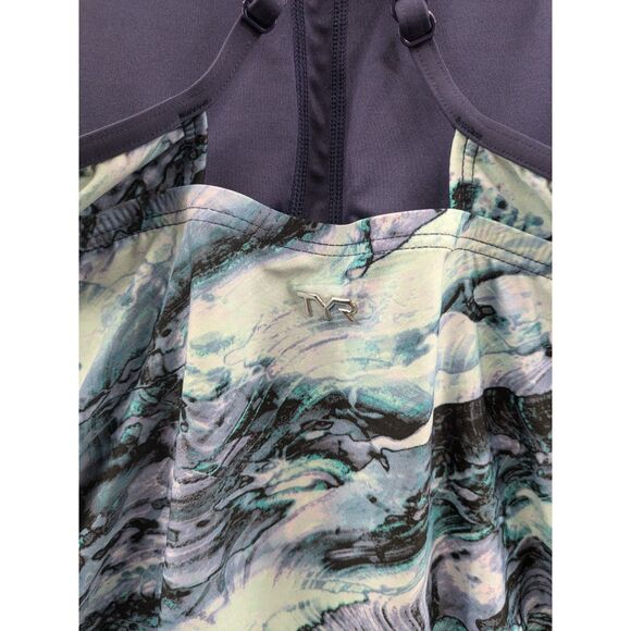 NEW TYR Womens Tessa Blue High Neck Crossback Tankini Top sz 4/6 style TTESHA7A - Picture 6 of 13